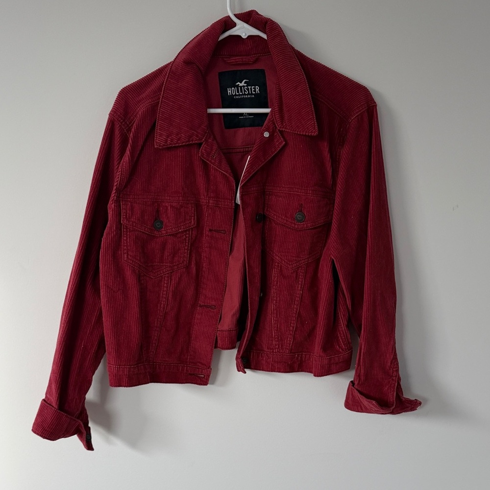 Hollister Women's Vibrant Red Jean Jacket